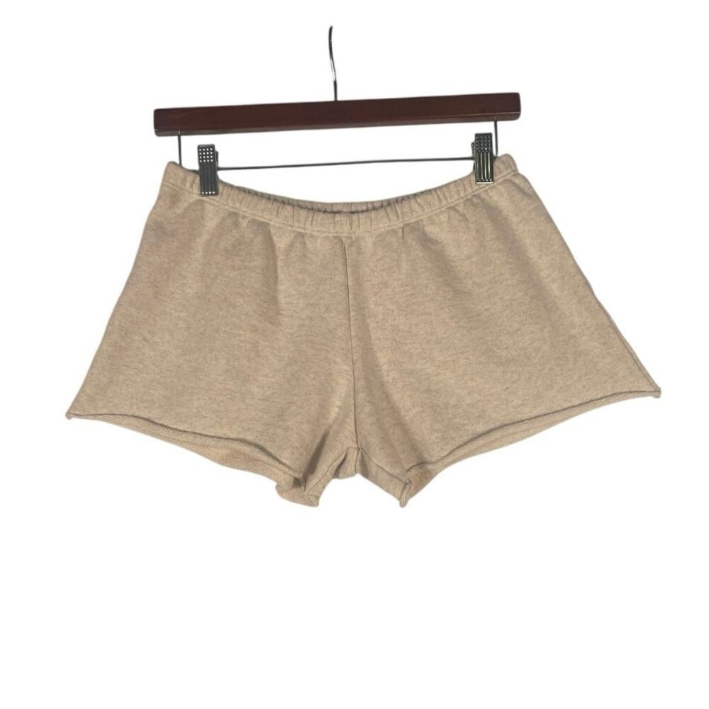 John Galt/Brandy Melville Shorts Women's OS Cream Heathered Terry Rolled Hem - Picture 5 of 8